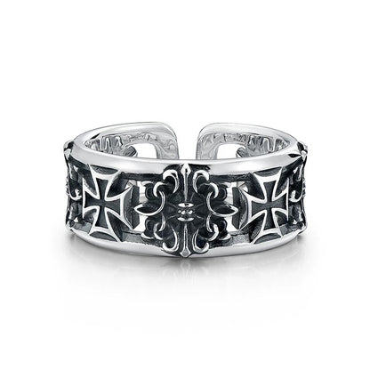 Vintage Cross Ornate Open Ring