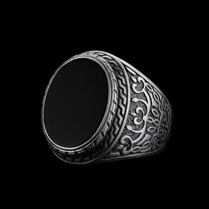 Vintage Black Onyx Open Ring