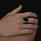 Vintage Black Onyx Open Ring
