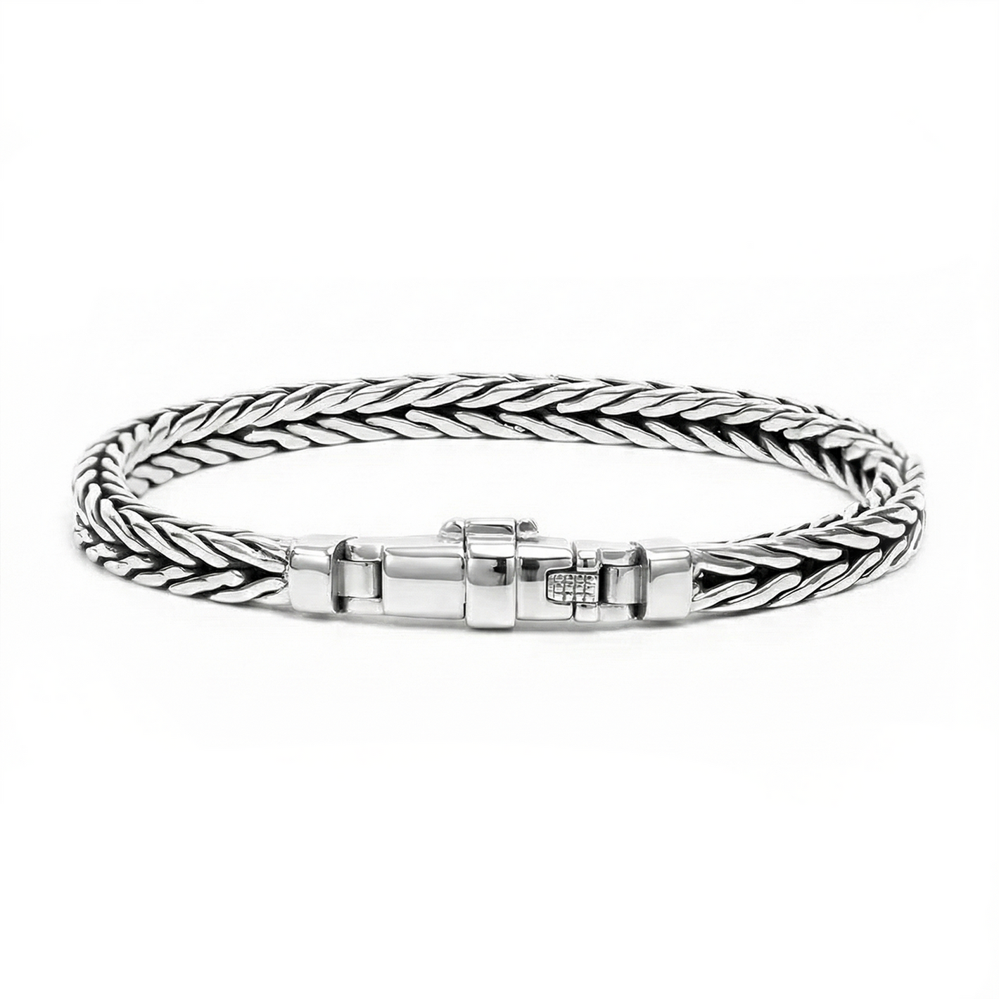 Sterling Silver Braided Chain Bracelet