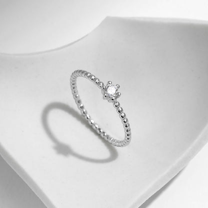 Sterling Silver Heart Moissanite Ring