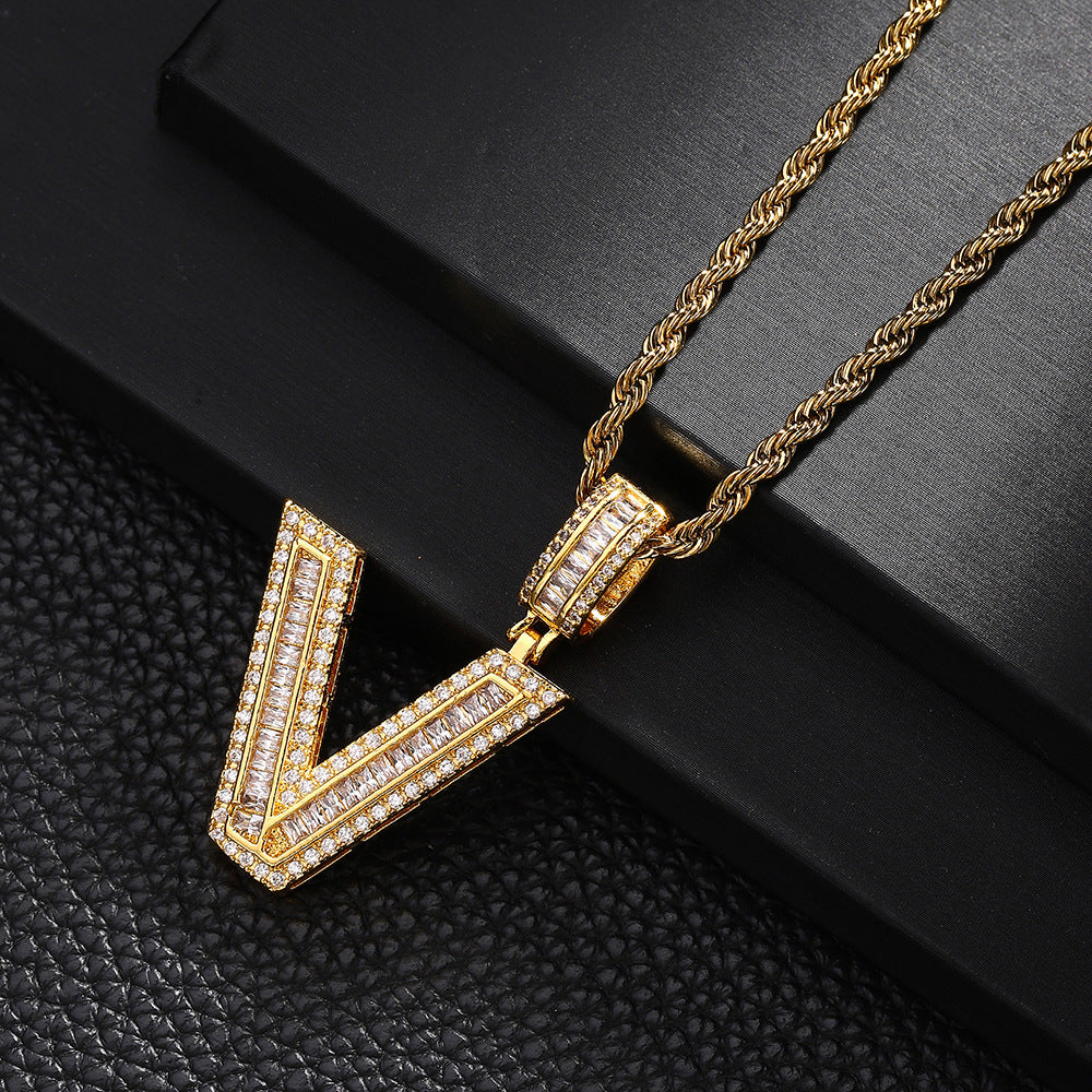 English Letter Pendant Necklace