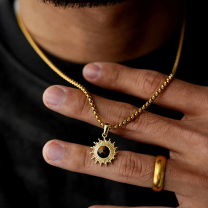 Sunflower Cat's Eye Pendant Necklace