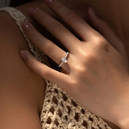 Rhombic Sterling Silver Moissanite Ring