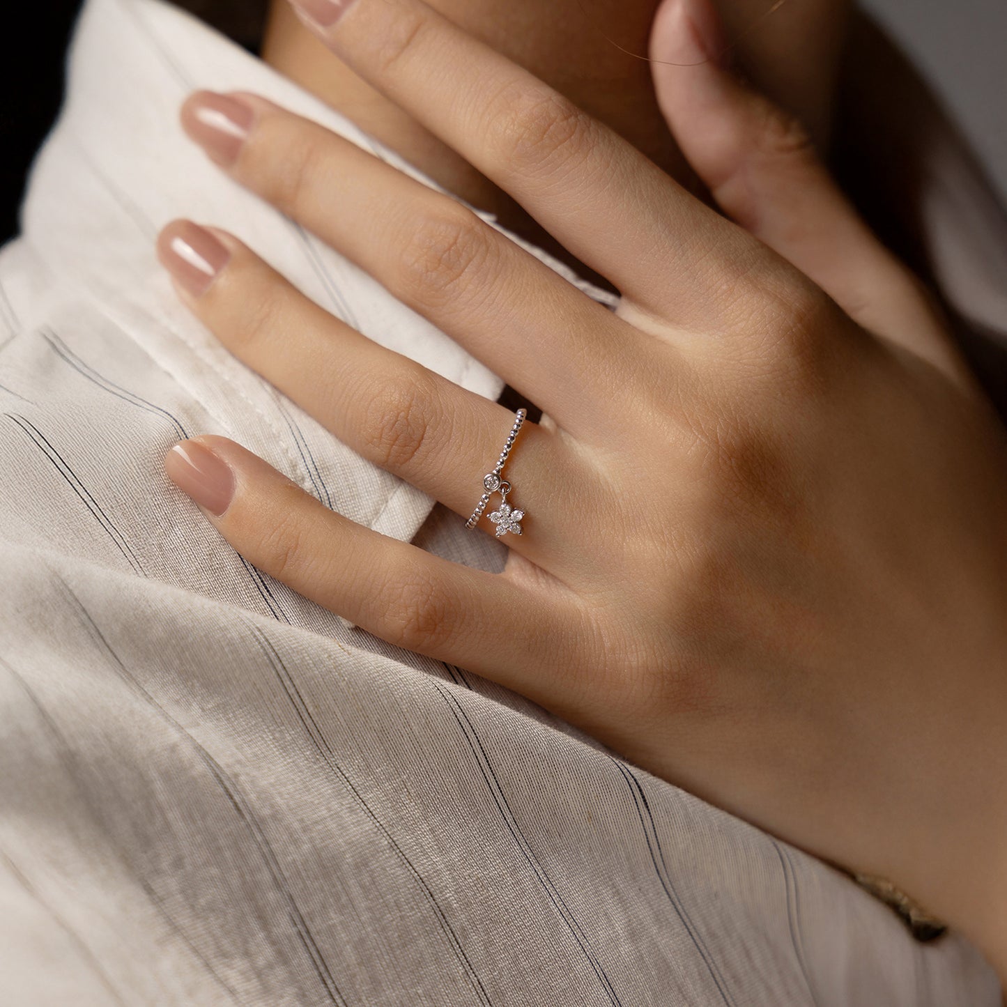 Star Pendant Sterling Silver Moissanite Ring