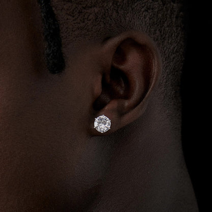 925 Silver Classic Round Zircon Earrings