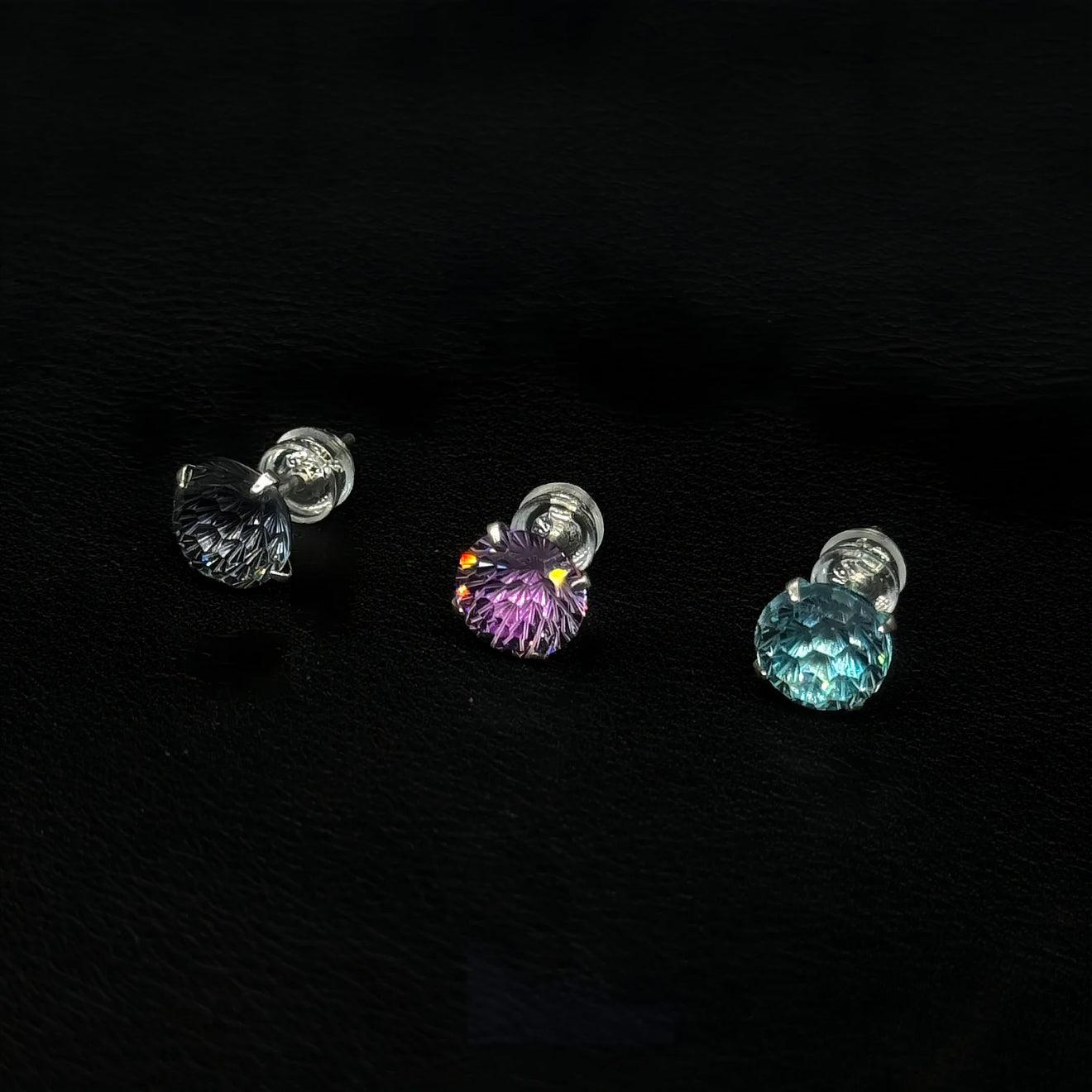 Sterling Silver Firework Cut Earrings