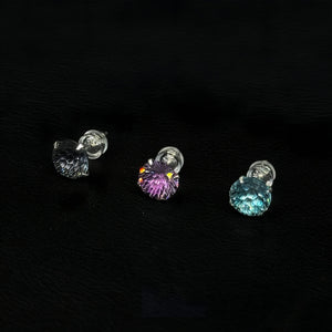 Sterling Silver Firework Cut Earrings