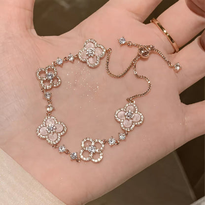 Mother-Of-Pearl Four-Leaf Clover Bracelet