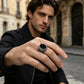 Vintage Black Onyx Open Ring
