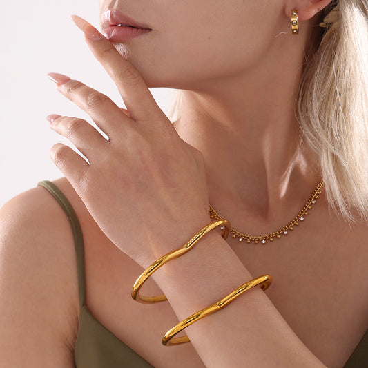 Heart Shaped 18K Gold Plated Bracelet
