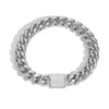Electroplated 18K Gold Diamond Cuban Bracelet - Silver