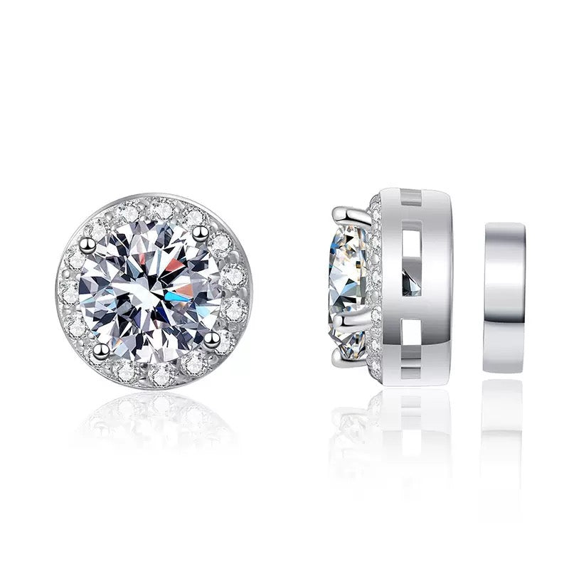 5A Zircon/D Color Moissanite Magnetic Earrings