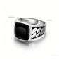 Vintage Black Onyx Cuban Link Open Ring