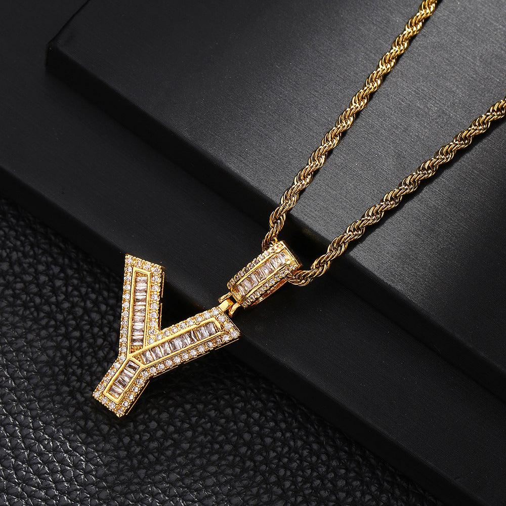 English Letter Pendant Necklace