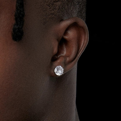 925 Silver Classic Round Zircon Earrings