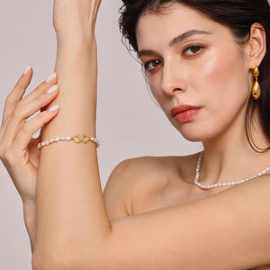 Baroque Natural Pearl and Diamond Bracelet