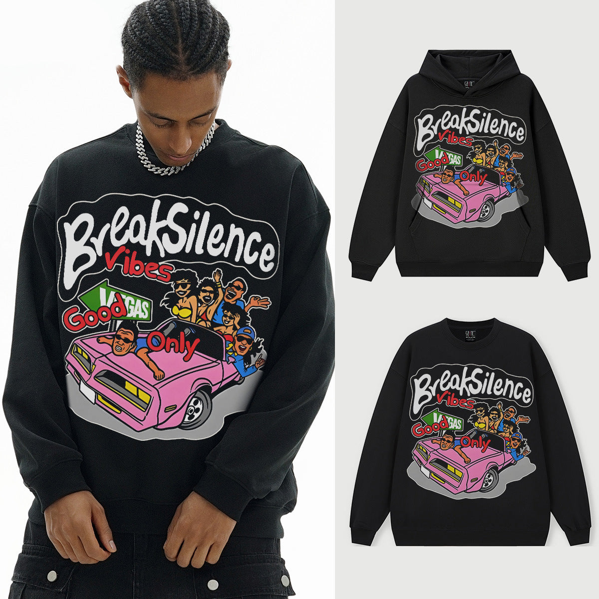 Heavy Street Hip-Hop Print Sweatshirt