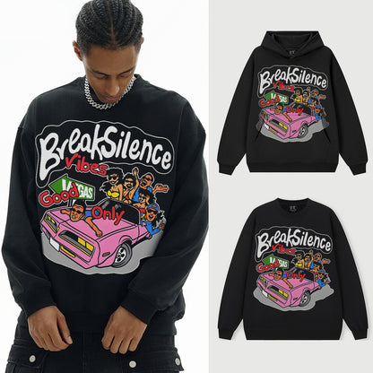 Heavy Street Hip-Hop Print Sweatshirt