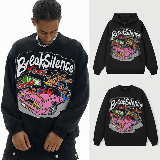 Heavy Street Hip-Hop Print Sweatshirt