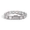 12mm Ice Crystal Square Tennis Chain - White Gold