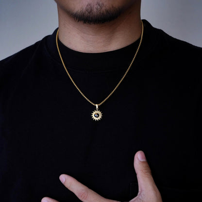 Sunflower Cat's Eye Pendant Necklace