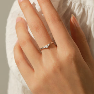 Sterling Silver Geometric Moissanite Ring
