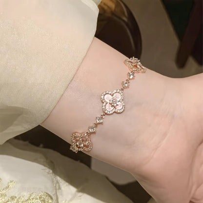 Mother-Of-Pearl Four-Leaf Clover Bracelet