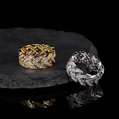 V-Shaped Arrow Zircon Ring