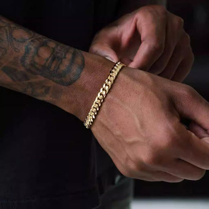 Electroplated 18K Gold Diamond Cuban Bracelet