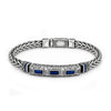 Vintage Engraved Woven Bracelet - Blue Stone