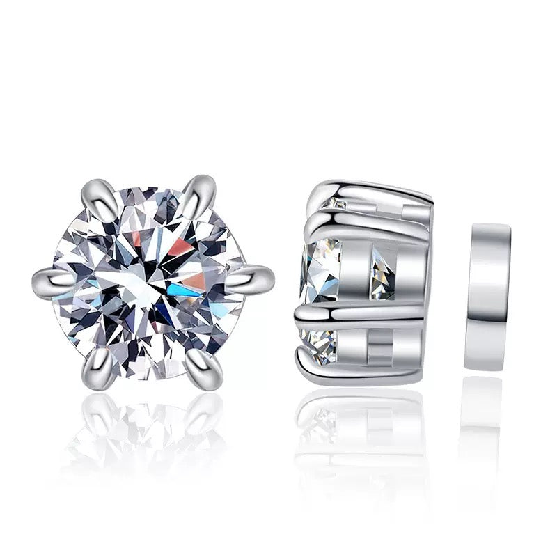 5A Zircon/D Color Moissanite Magnetic Earrings