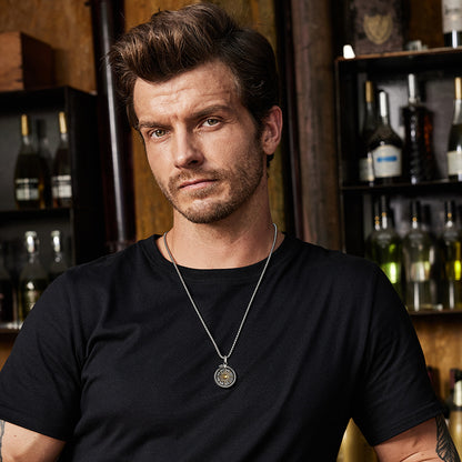 Vintage Coiled Snake Celestial Necklace