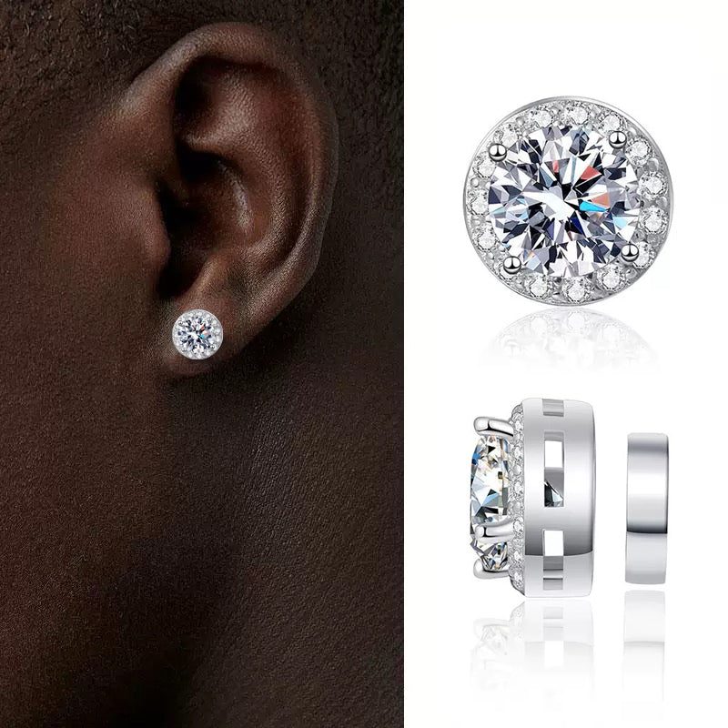 5A Zircon/D Color Moissanite Magnetic Earrings