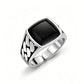 Vintage Black Onyx Cuban Link Open Ring