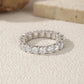 Full Diamond Sterling Silver Moissanite Ring