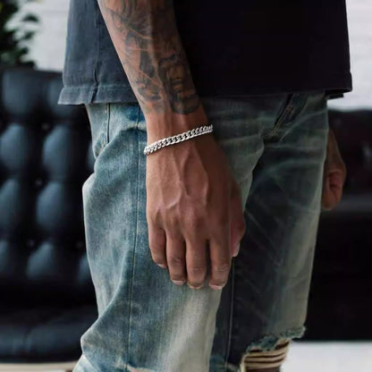 Electroplated 18K Gold Diamond Cuban Bracelet