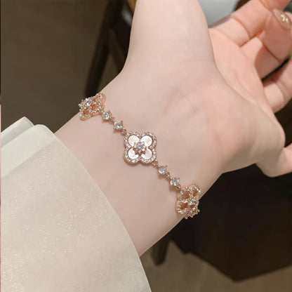 Mother-Of-Pearl Four-Leaf Clover Bracelet