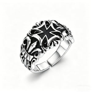 Vintage Open Silver Cross Ring