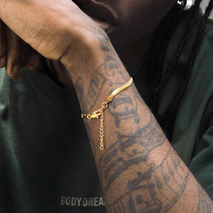 Flat Snake Bone Bracelet