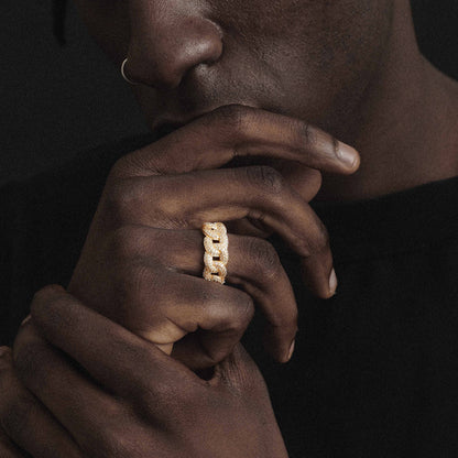 Cuban Ring With Full Diamonds