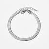 Flat Snake Bone Bracelet - Silver