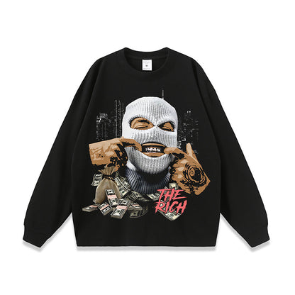 American Retro Hip-Hop Print Sweatshirt
