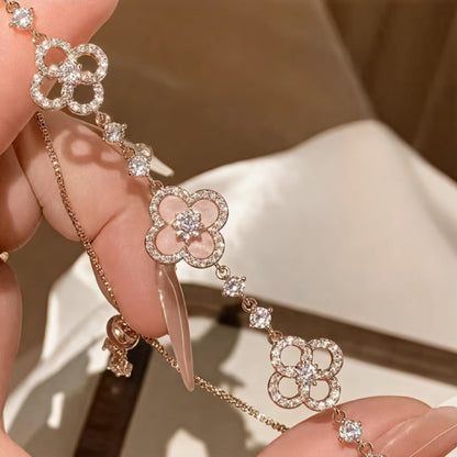 Mother-Of-Pearl Four-Leaf Clover Bracelet