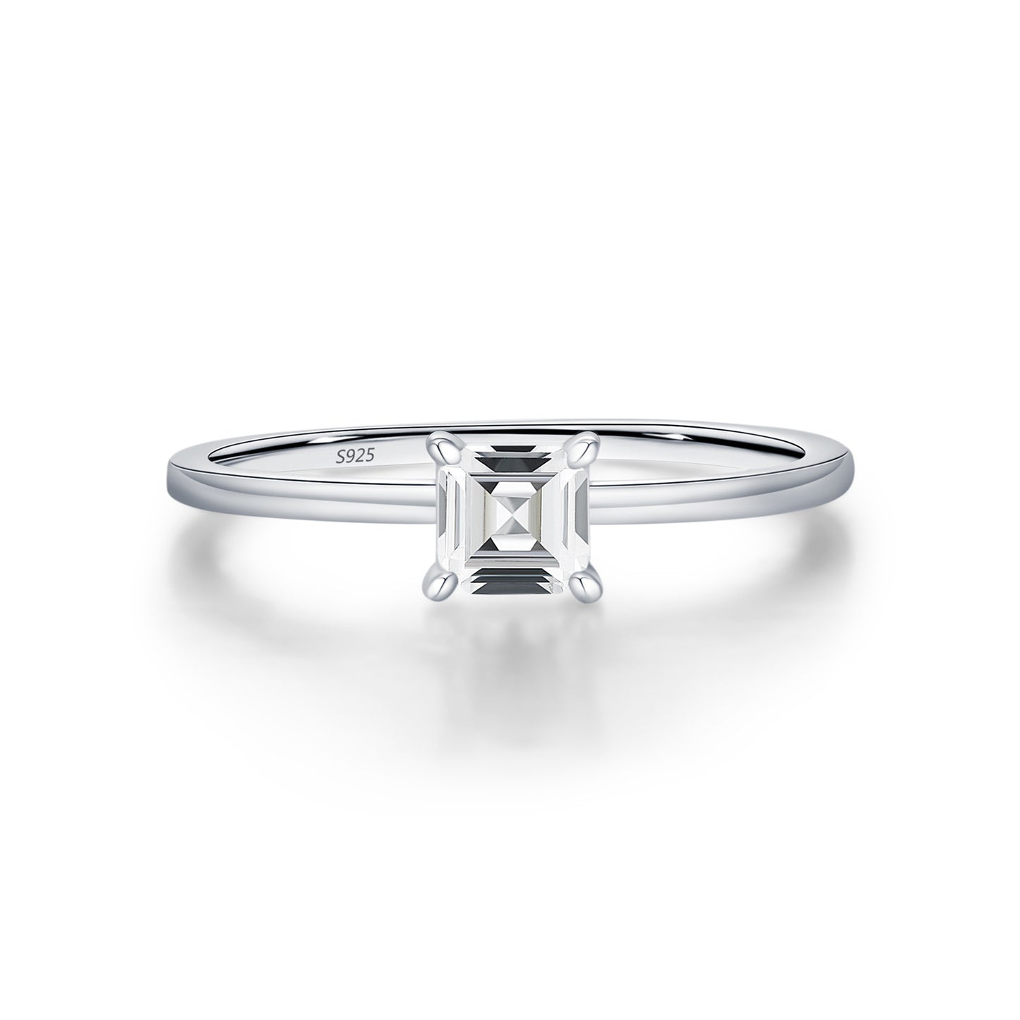 Simple Modern Sterling Silver Moissanite Ring
