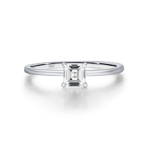 Simple Modern Sterling Silver Moissanite Ring