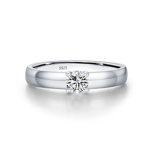 Classic Sterling Silver Moissanite Ring