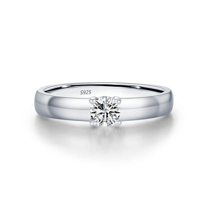 Classic Sterling Silver Moissanite Ring
