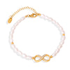 Baroque Natural Pearl and Diamond Bracelet - Gold