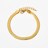 Flat Snake Bone Bracelet - Gold